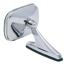 K Source chrome oblong mirror front view improves visibility and style