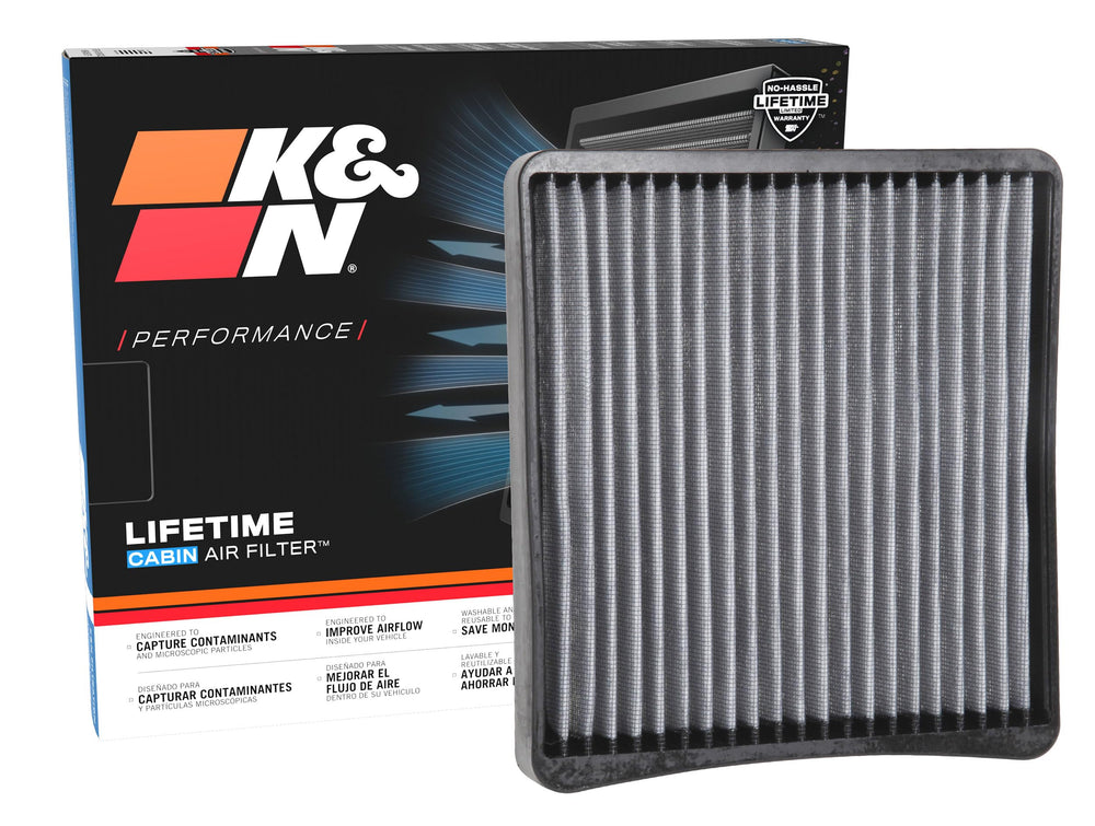 K&N VF2065 front packaging showing product benefits and compatibility