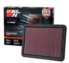 K&N front packaging 33-2144 showing model and quick benefit