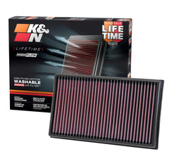 K&N front packaging showing 33-3005 and fitment benefits
