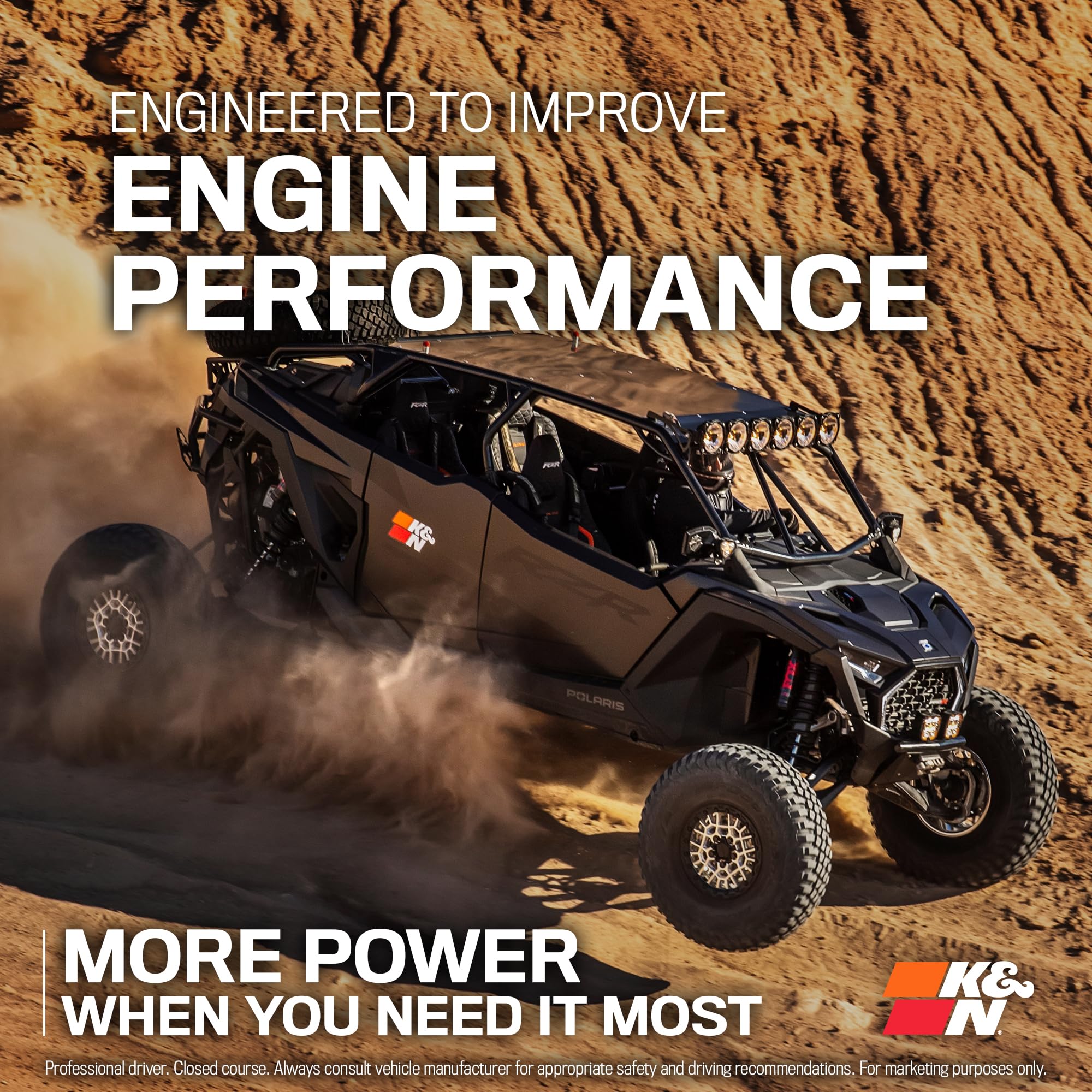K&N PL-1014 installed in a Polaris RZR airbox demonstrating easy fit and enhanced airflow