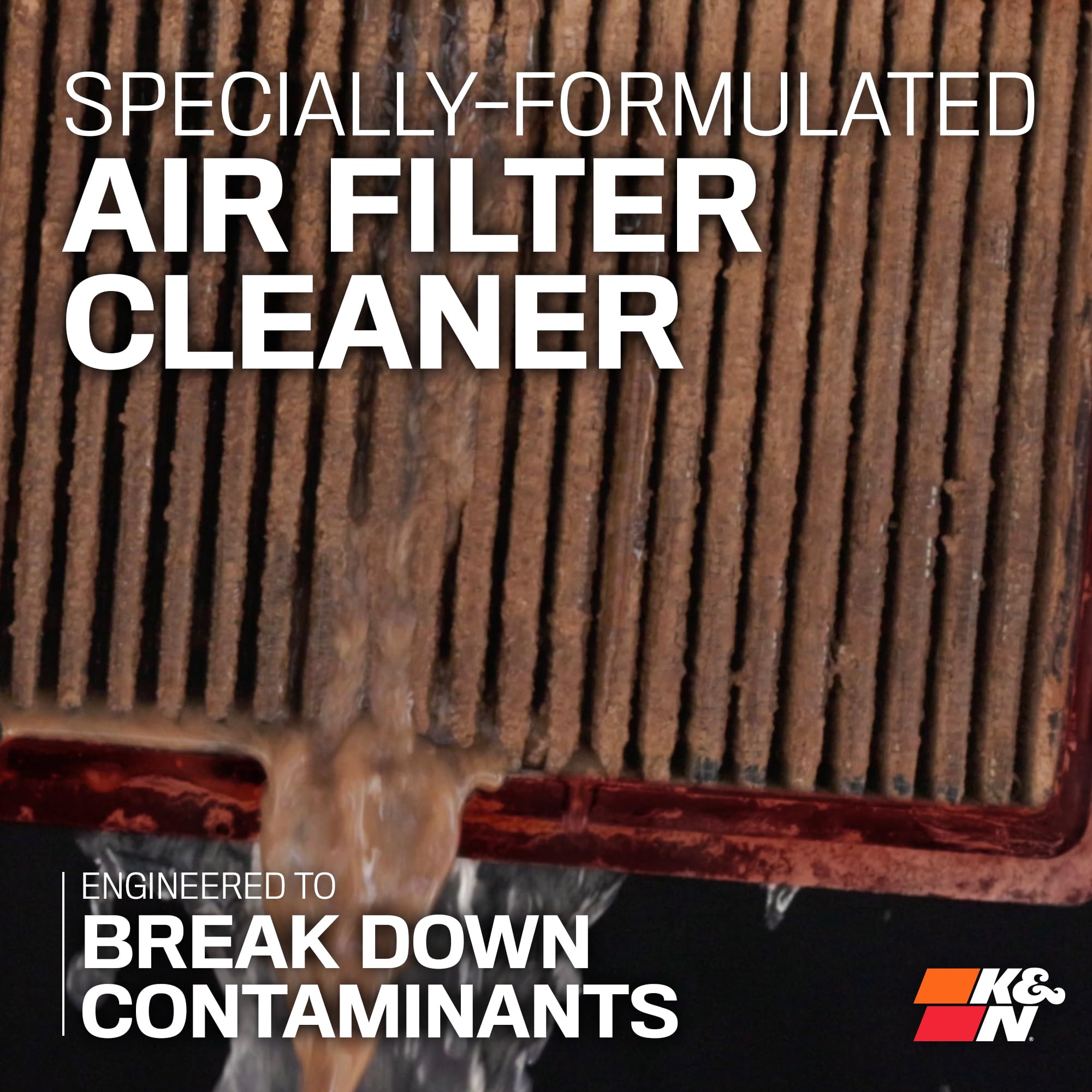 Pouring K&N Power Kleen into container demonstrating easy application and coverage