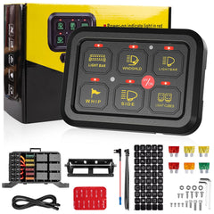 KACOLA front panel showing six labeled switches, improves cabin organization