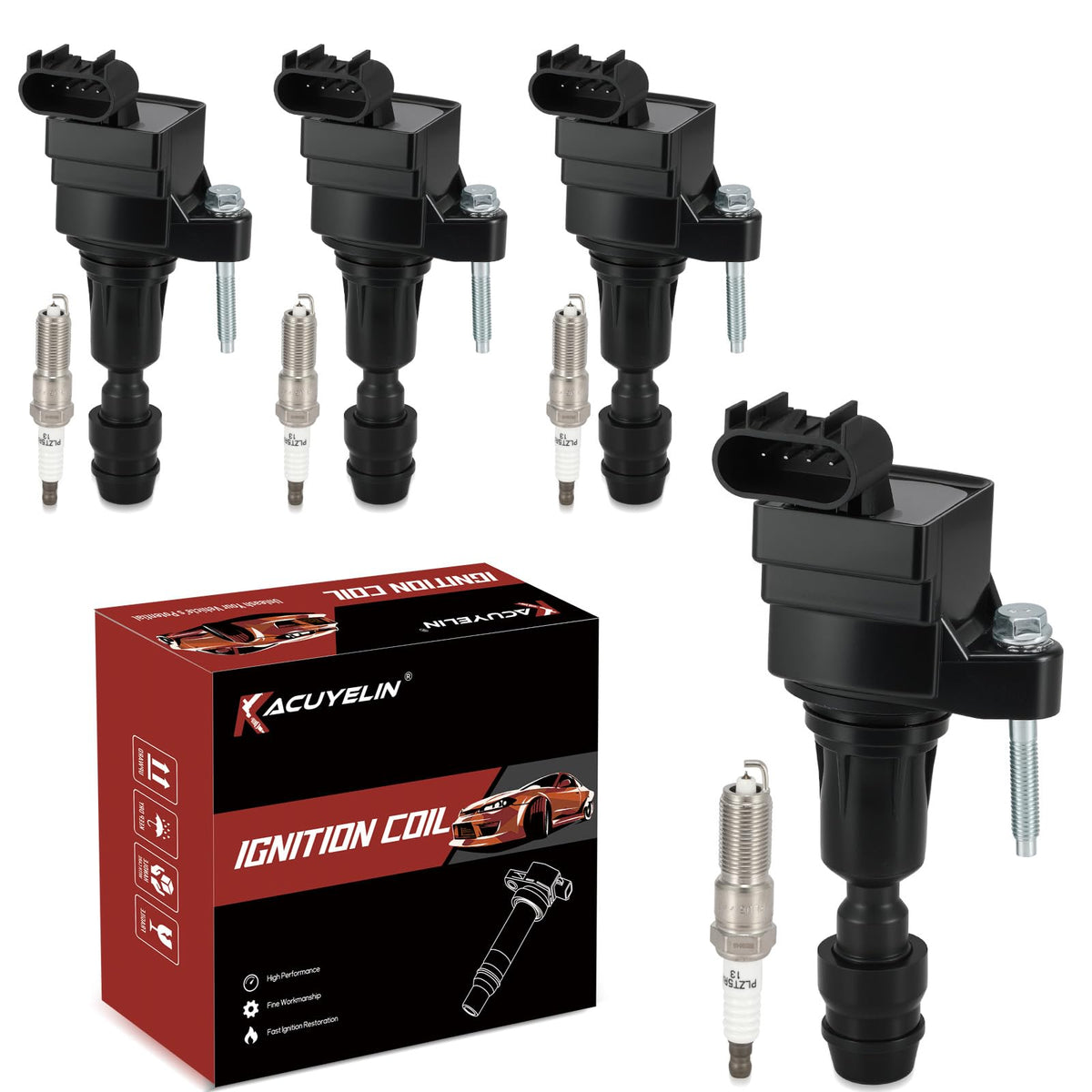 KacuYelin coil pack front view showing connectors and reliable fit