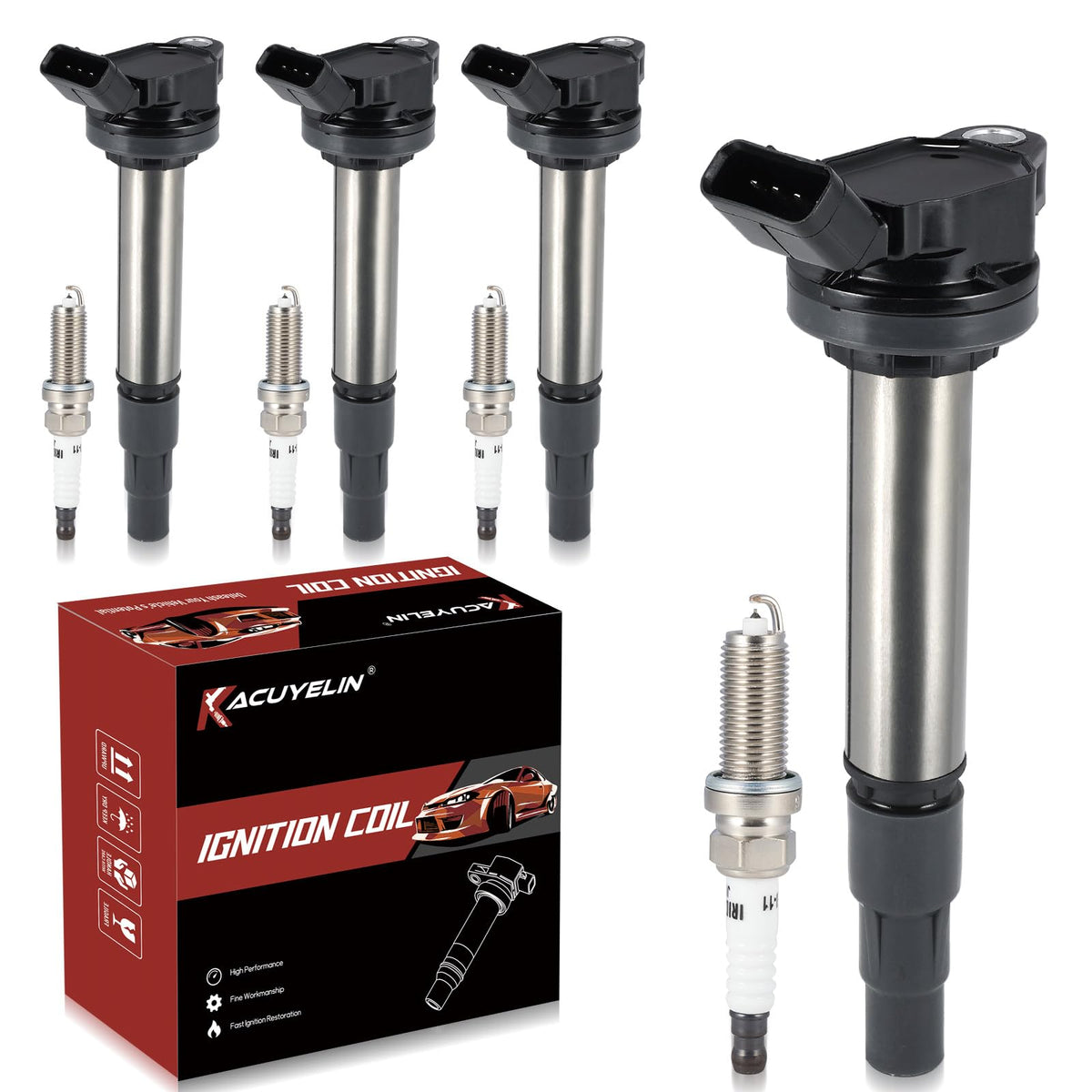 KacuYelin coil pack front view showing fitment and reliable ignition performance