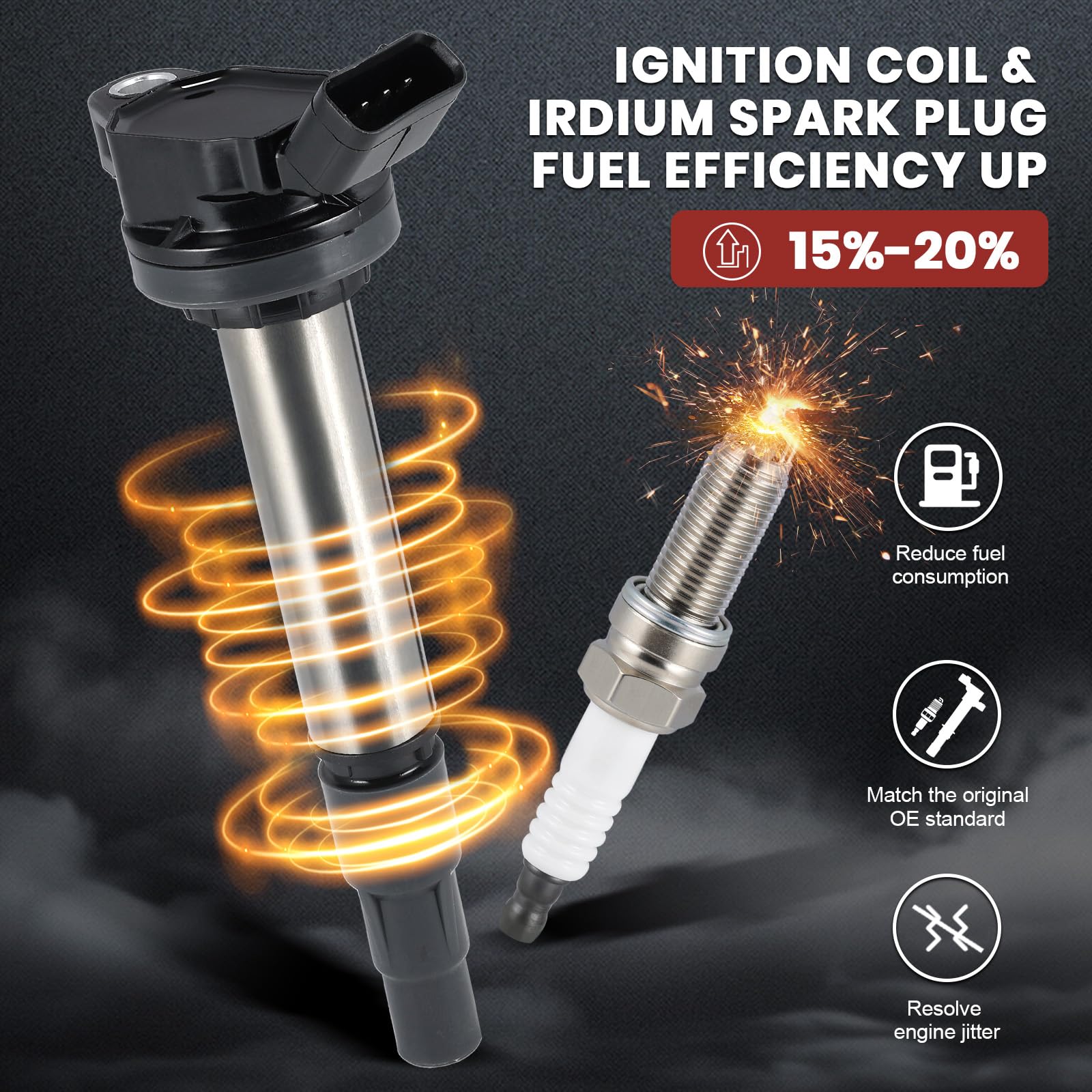 KacuYelin coil pack installed on engine demonstrating correct OEM-style fit