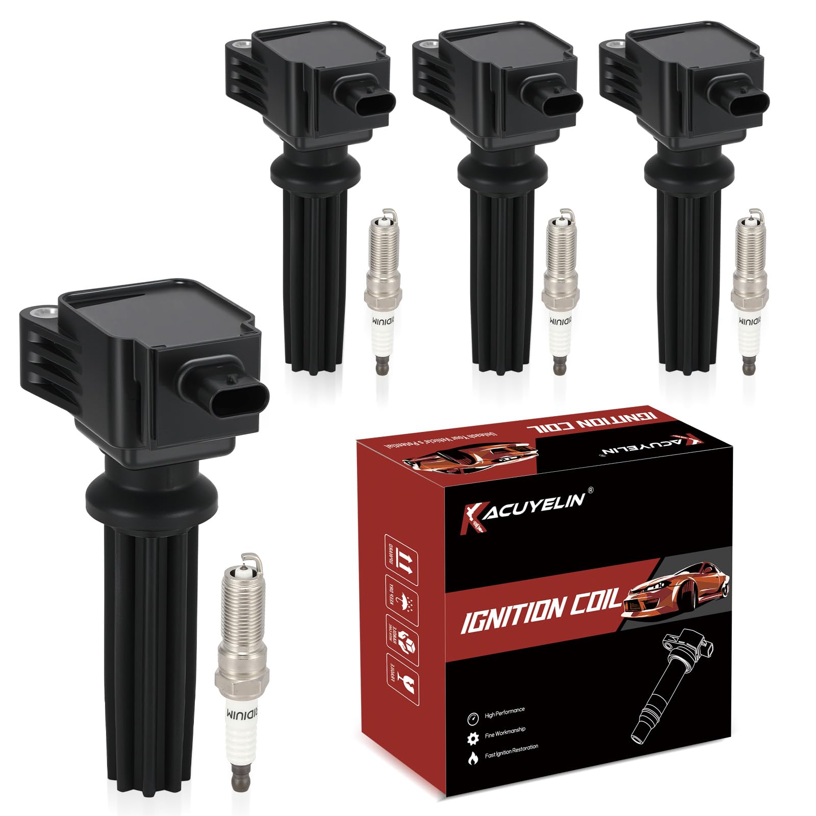 KacuYelin coil pack front view showing fitment and reliable spark delivery