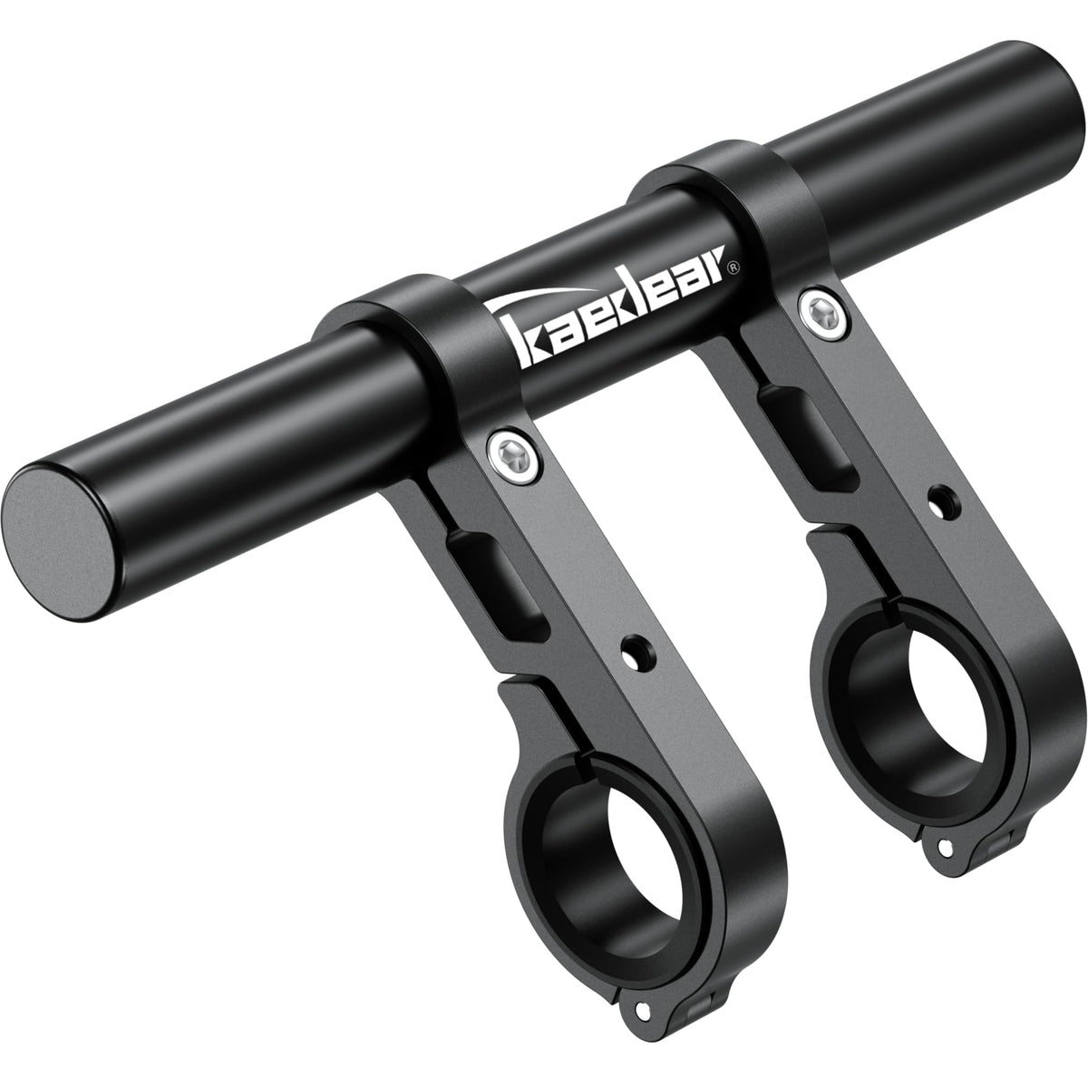 Kaedear clamp bar front view showing clean mount and discreet black finish for neat setup