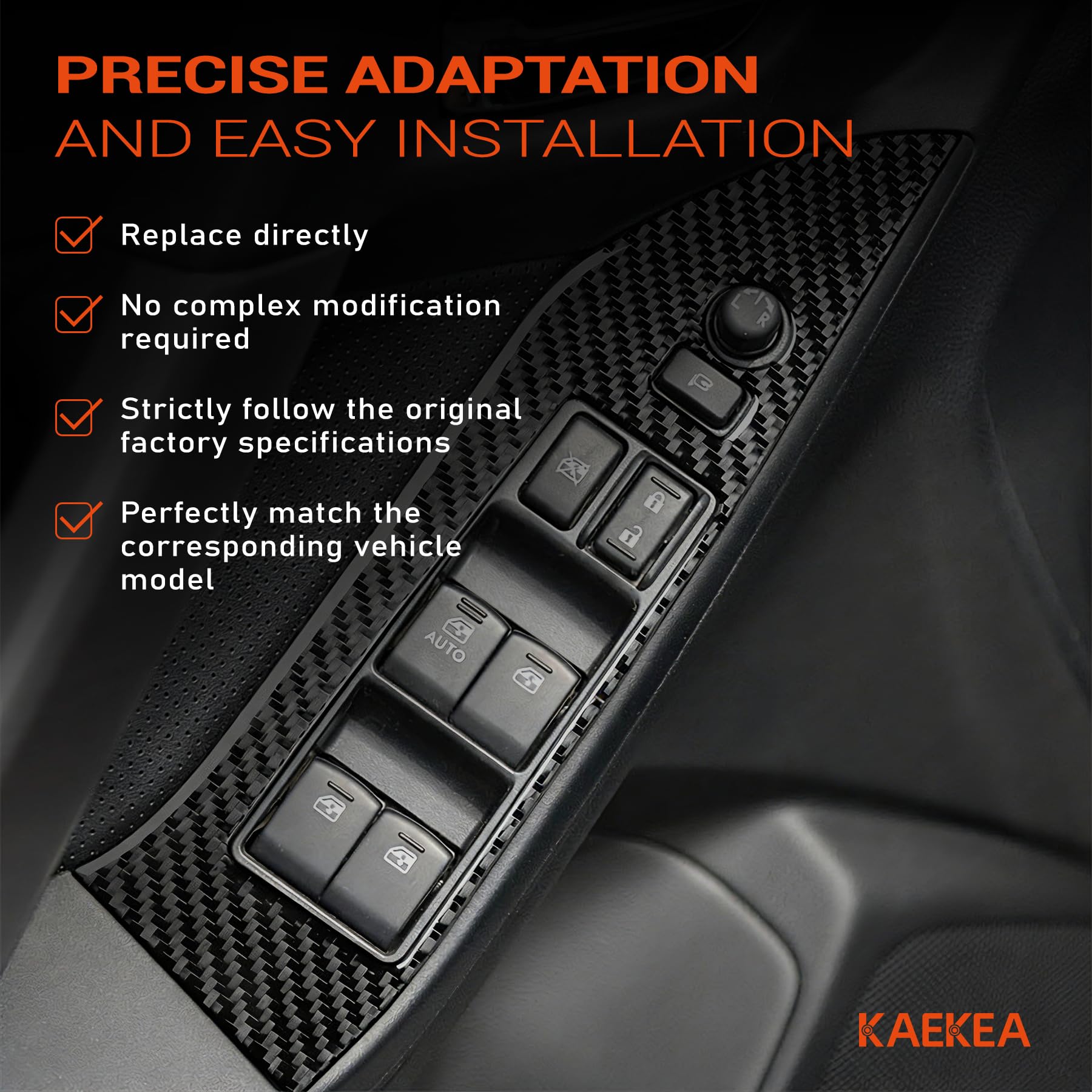 kaekea installed in a Forester door panel demonstrating seamless fit