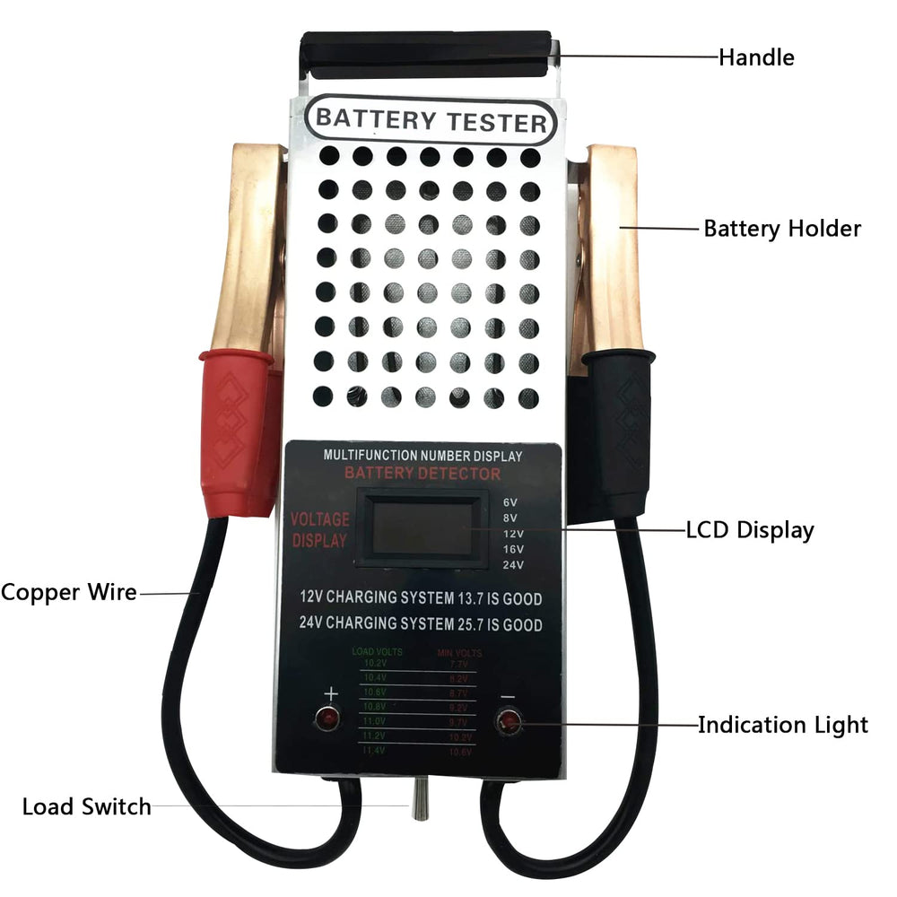 KAIHENG tester attached to a car battery demonstrating on-vehicle testing convenience