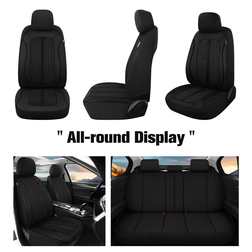 Kaisaatti rear seat installed overview demonstrating full-set coverage