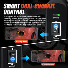 KAISAL EPB tool long cables and battery clamps demonstrating flexible reach
