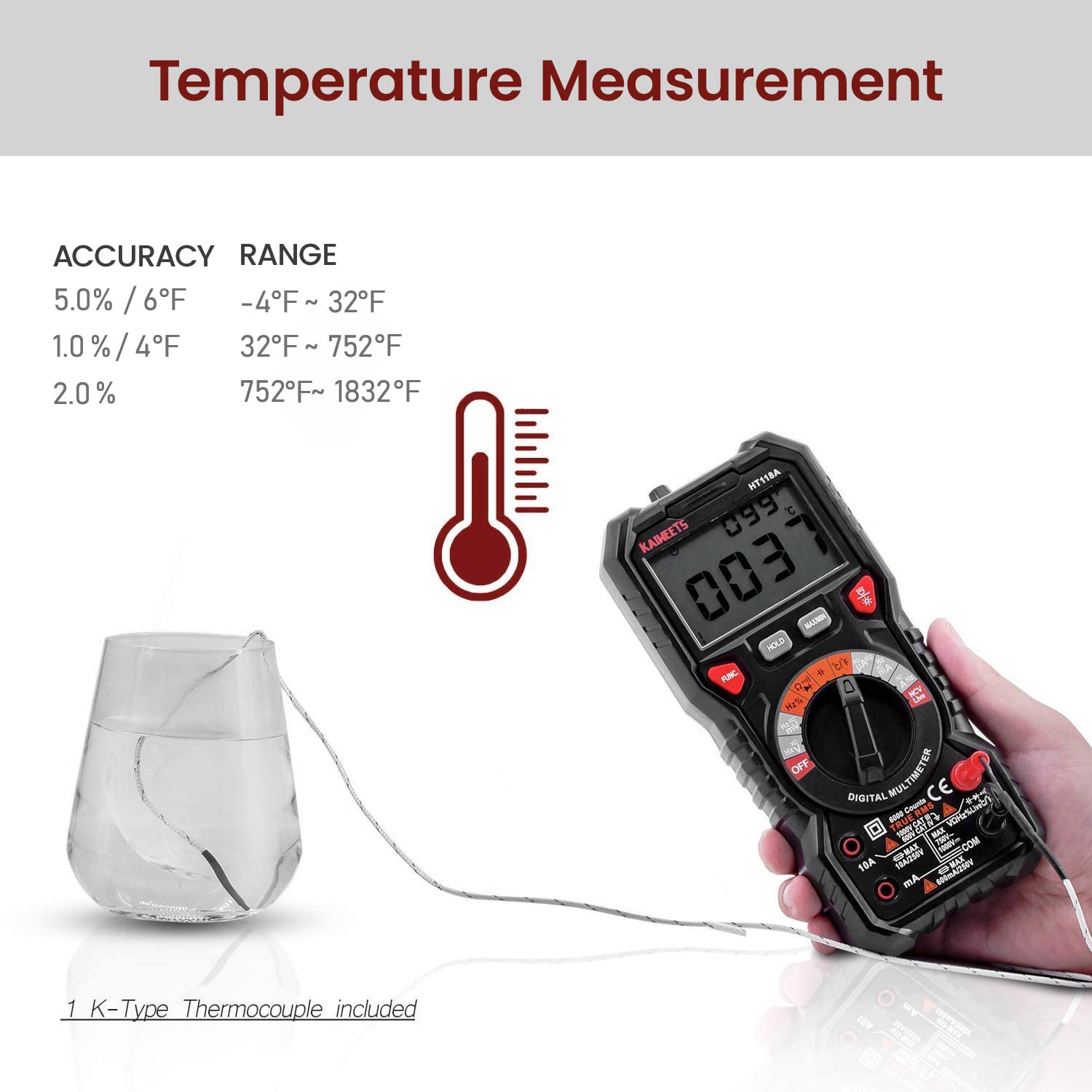 KAIWEETS performing non-contact voltage detection on wiring for safer troubleshooting