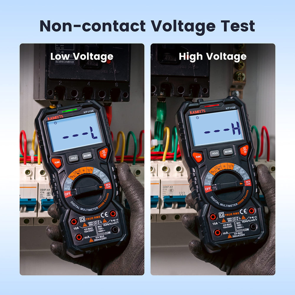 KAIWEETS silicone protective boot protecting the multimeter from drops