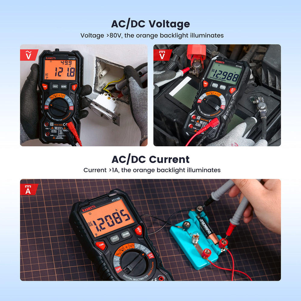 KAIWEETS thermocouple and test leads included for temperature and electrical checks