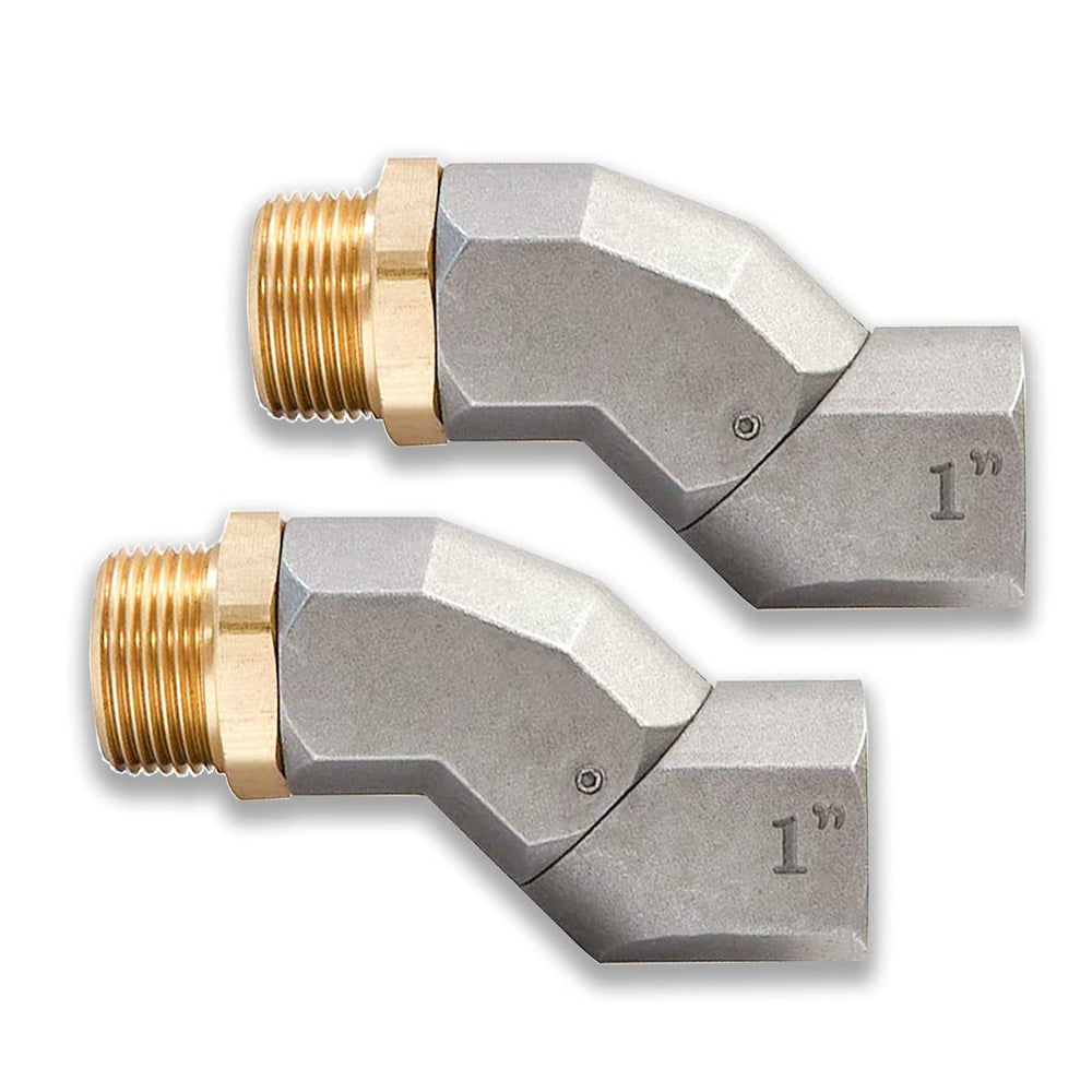 kalageen front view of 1 inch NPT fuel swivel showing compact shape and label, clarifies compatibility