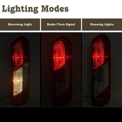 KAMDKI tail light mounted on Ford Transit passenger side for accurate fit confirmation