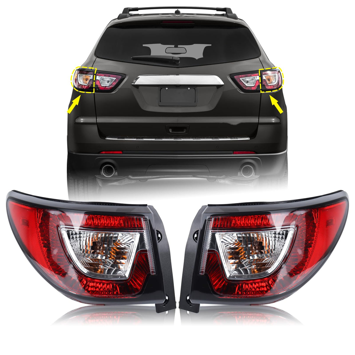 KAMDKI front view tail light assembly showing fit and finish for easy replacement