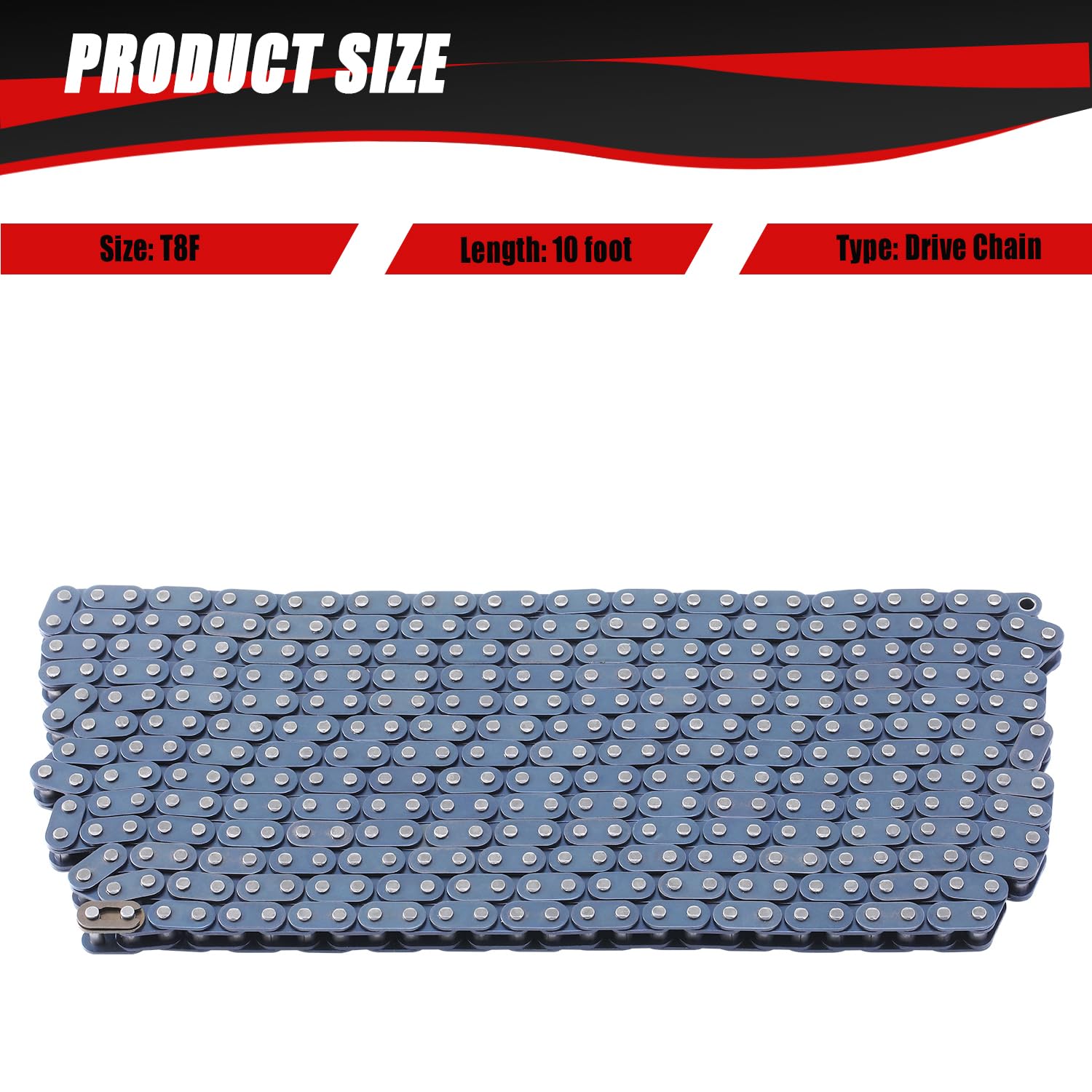 KAMIER chain installed on a mini dirt bike illustrating correct fit and tension