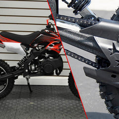 KAMIER chain fitted on pocket bike sprocket demonstrating proper engagement