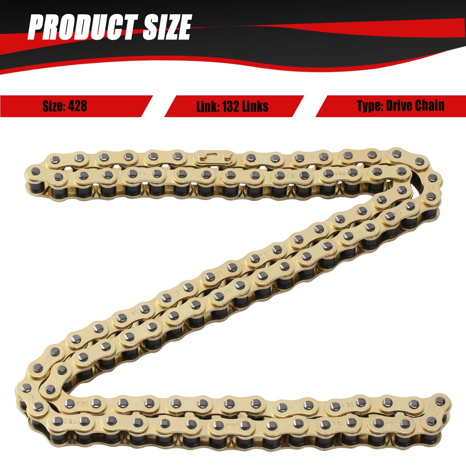 KAMIER gold finish texture on chain, corrosion resistant for outdoor use