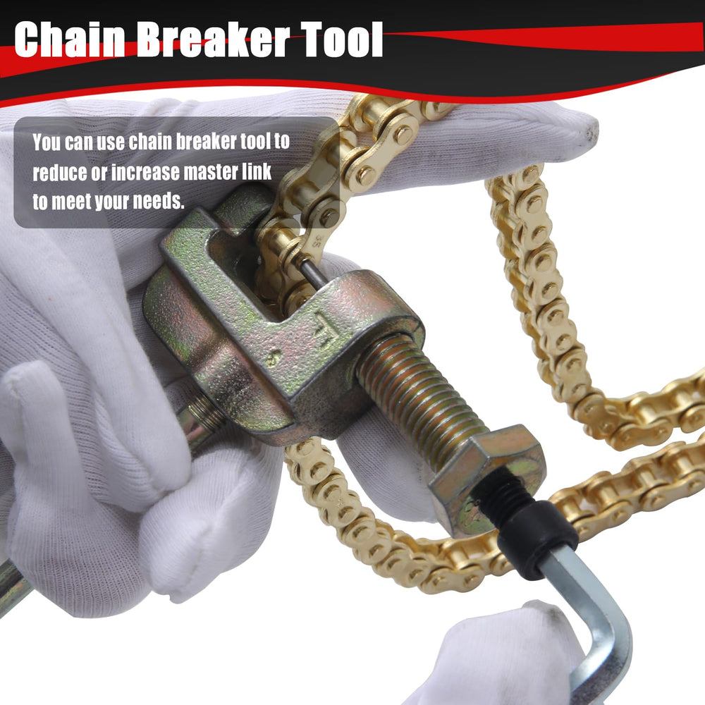 KAMIER chain beside a ruler for size comparison, clarifying link pitch and length