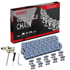 KAMIER front view of T8F 134-link chain kit showing complete package and tool benefits