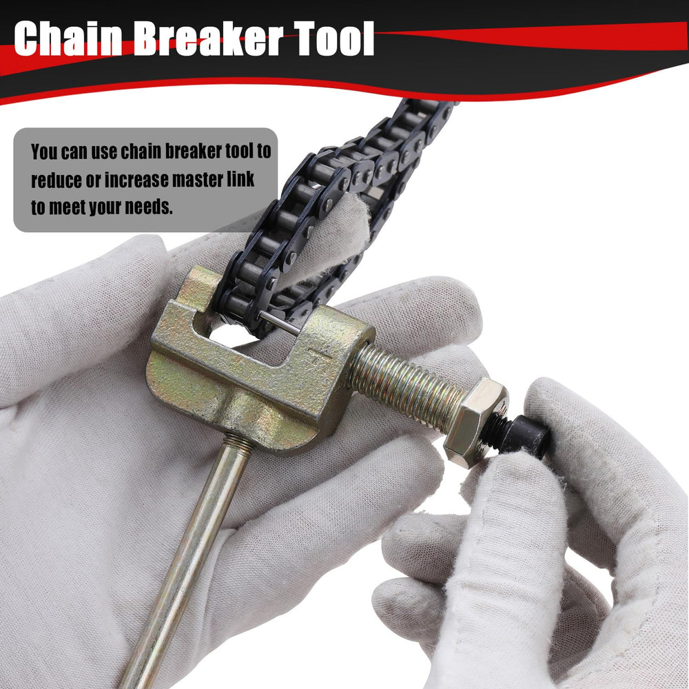 KAMIER T8F chain fitted on a mini dirt bike demonstrating secure drivetrain fit