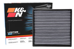 K&N cabin filter front packaging showing product and benefit of washable longevity