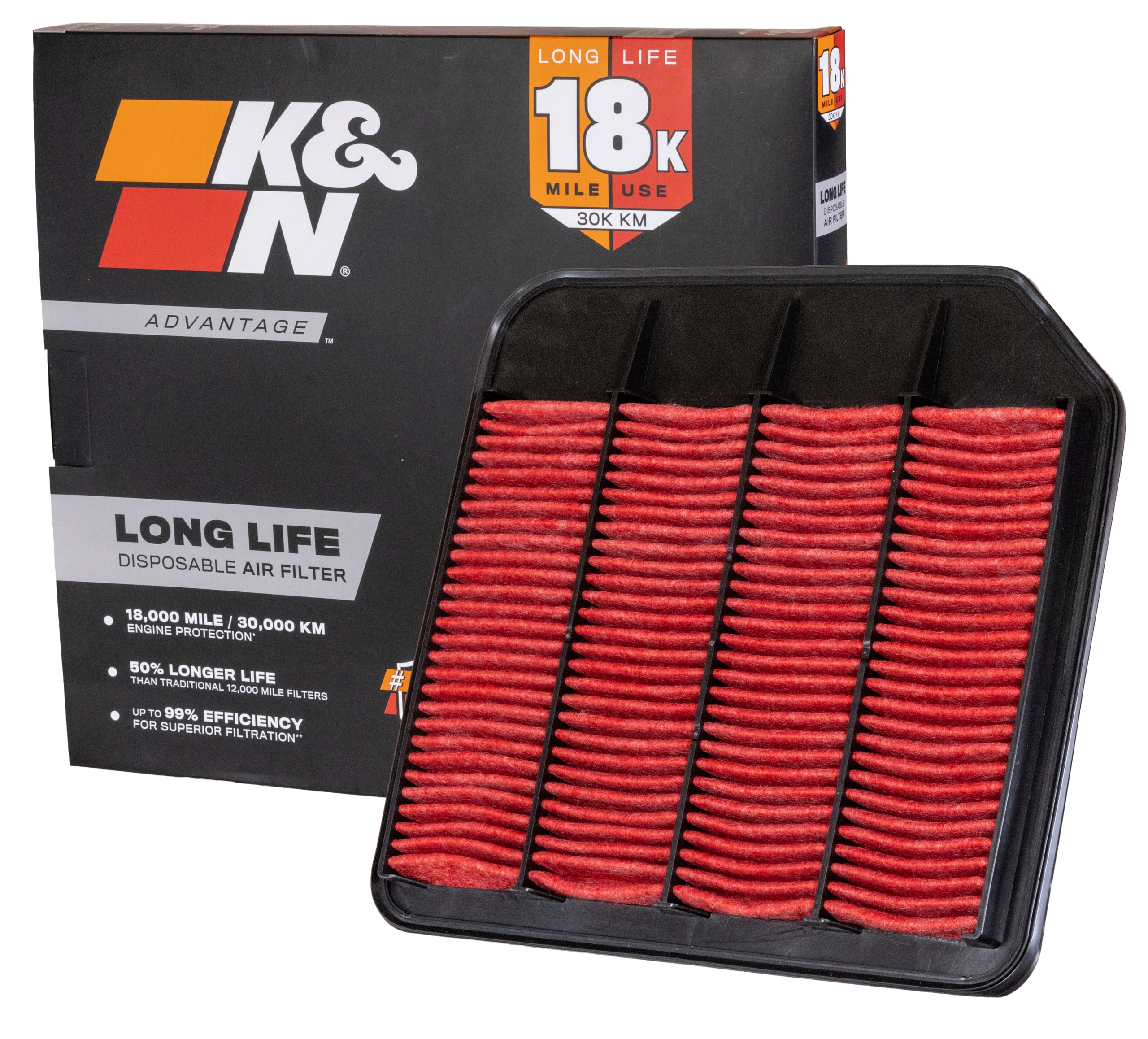 K&N KNA-2456 front view showing shape and fit for quick replacement