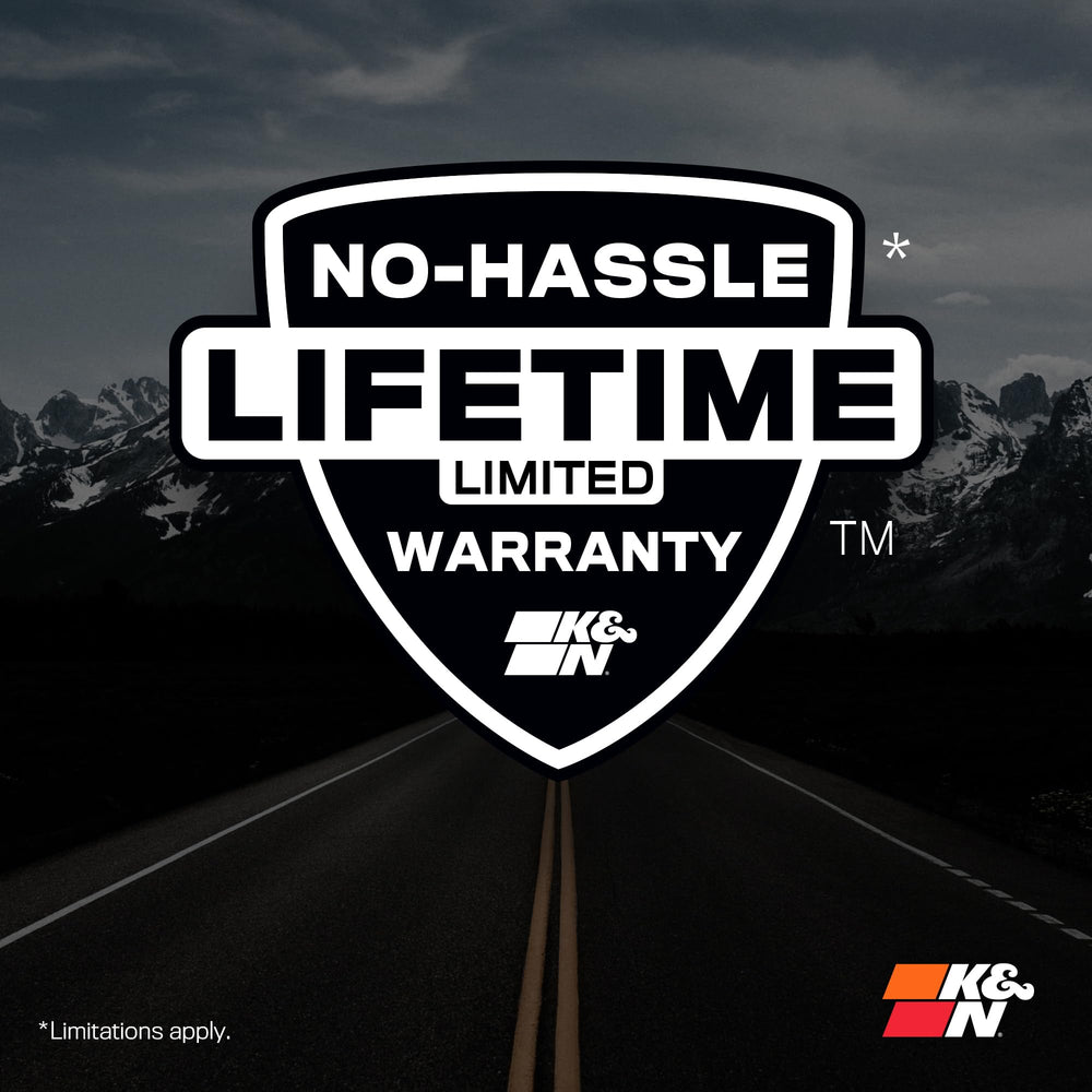 K&N PL-1720 with cleaning kit showing washable design and cost-saving reuse benefits.