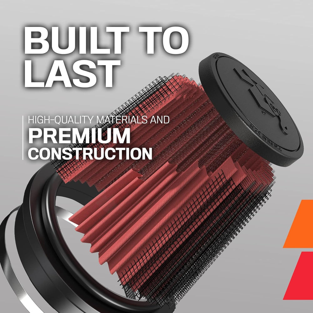 K&N RC-4780 side view emphasizing tapered cone shape for intake fitment
