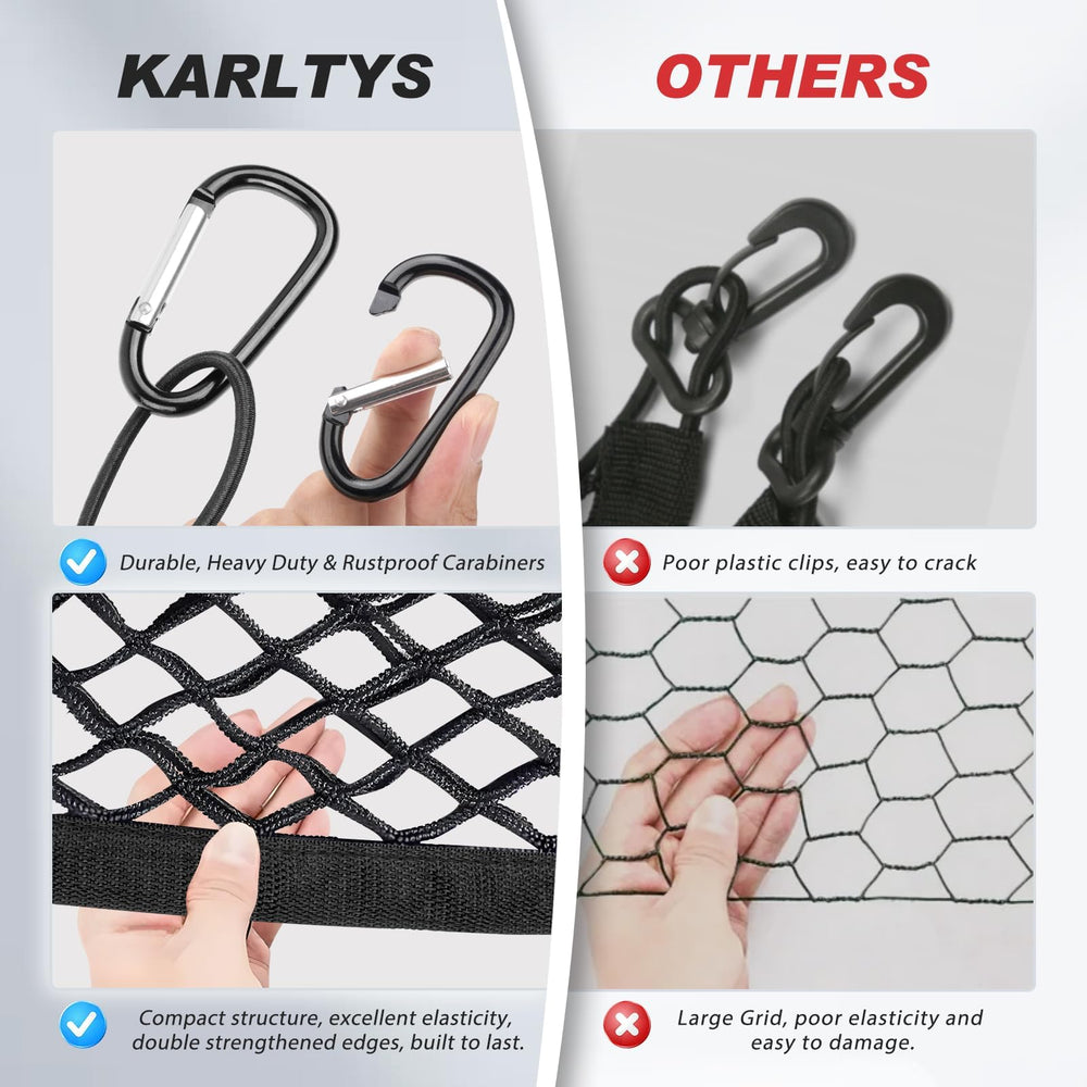 Karltys plastic hooks and carabiners detail for secure attachment benefit