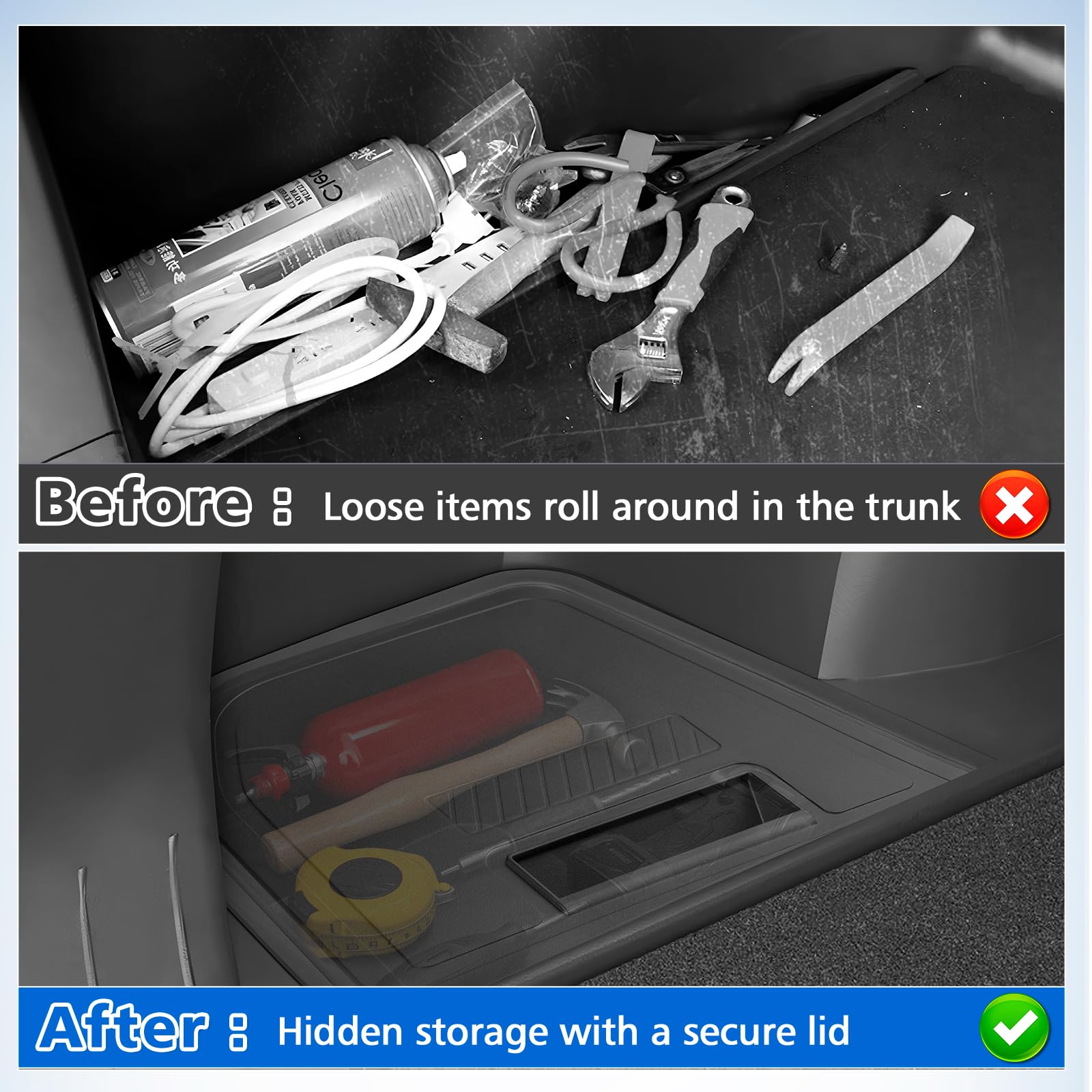 Karltys bin held by hand demonstrating compact scale and easy handling