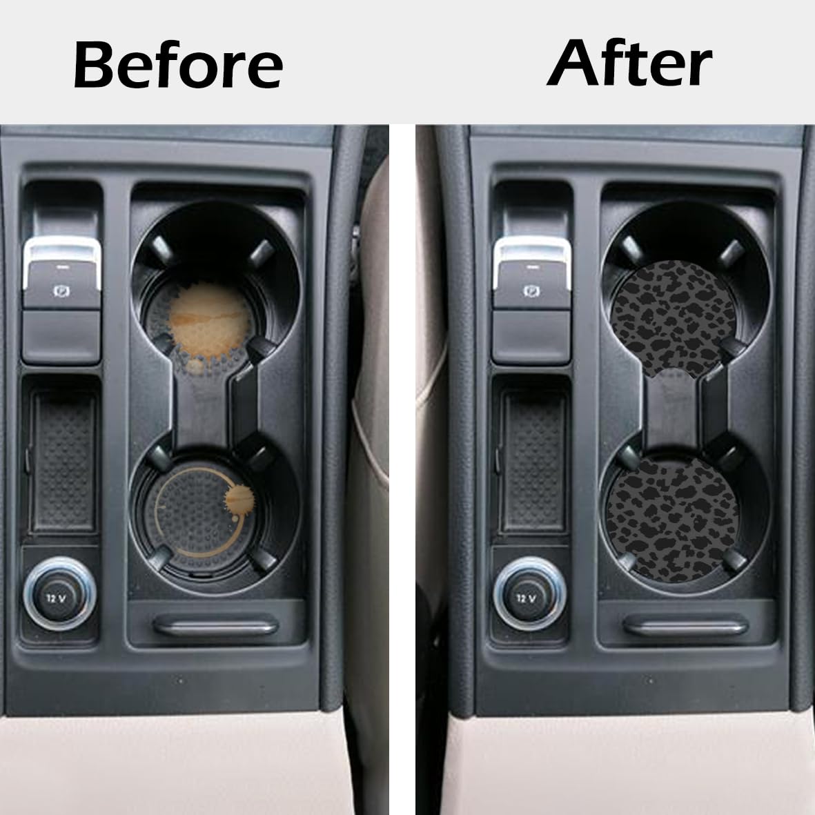 KARREAL neoprene coaster inside cup holder showing anti-slip stability