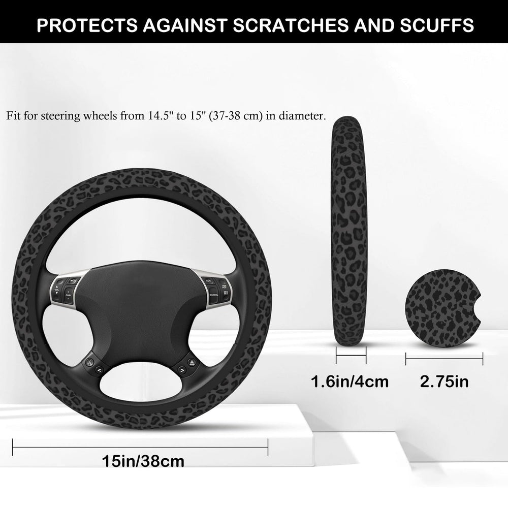 KARREAL car interior with matching wheel cover and coasters adding style