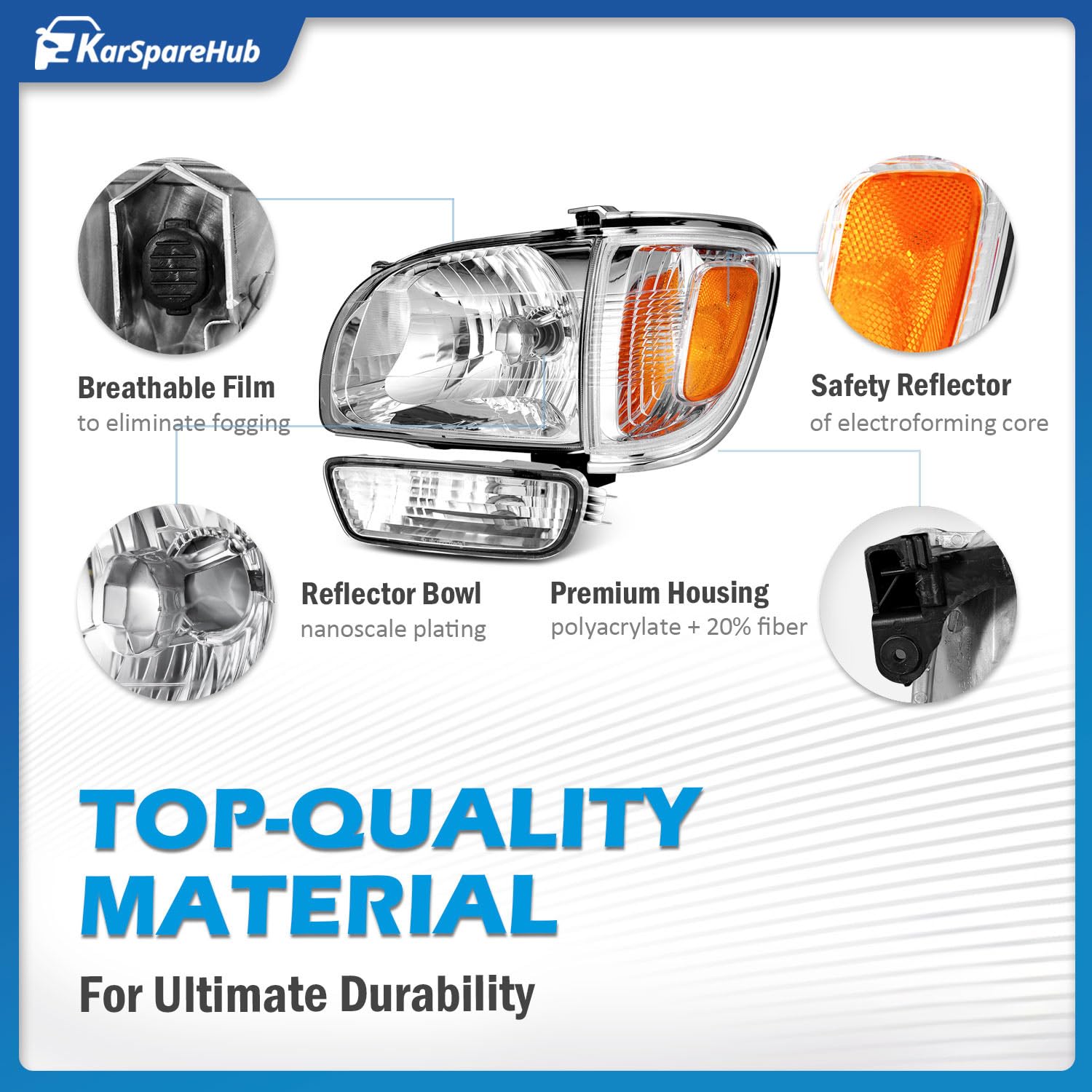 KarSpareHub headlight installed on Tacoma demonstrating factory fit and improved look