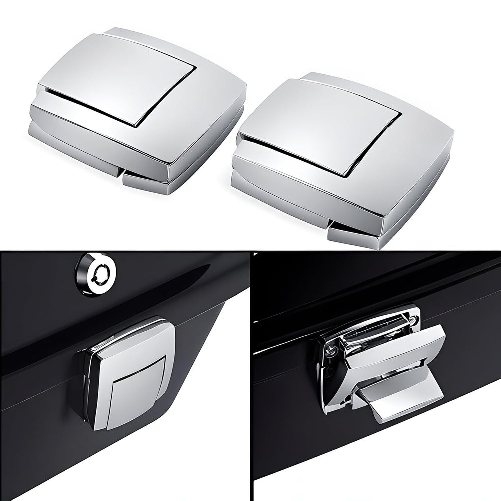 KASIMT latches on parked motorcycle showing restored appearance and functional benefit