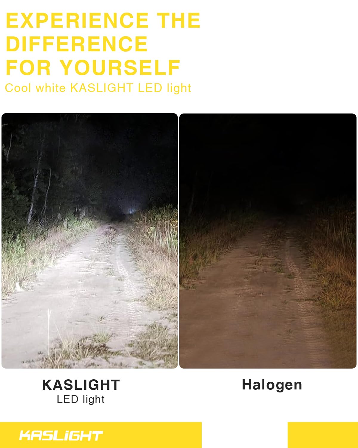KASLIGHT installed in Jeep Wrangler headlight housing for plug-and-play upgrade