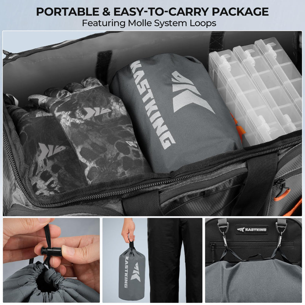 KastKing MOLLE-style packed with compact storage and travel readiness