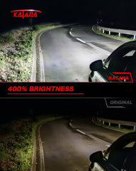 Katana close-up LED emitter showing precise beam and improved visibility