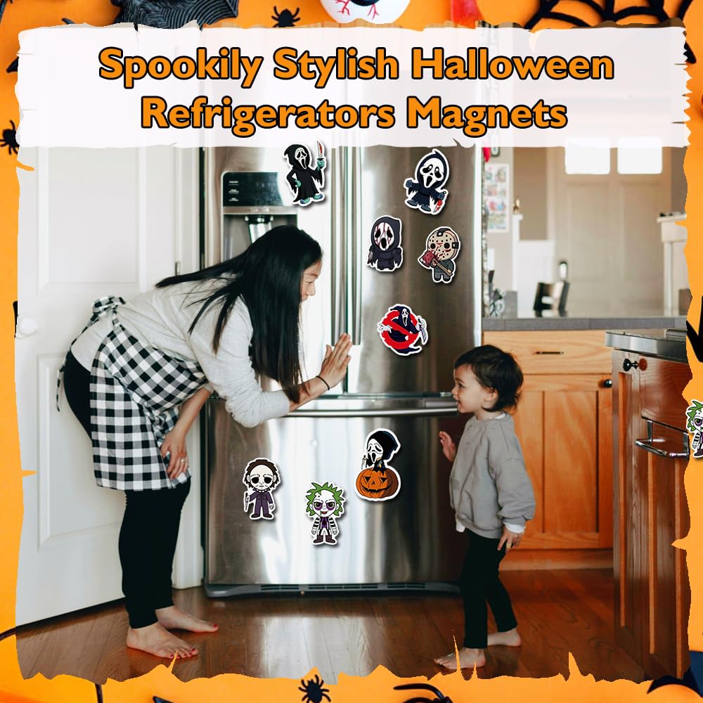 KATISHYRO fridge decorated with ghosts adding fun seasonal home decor