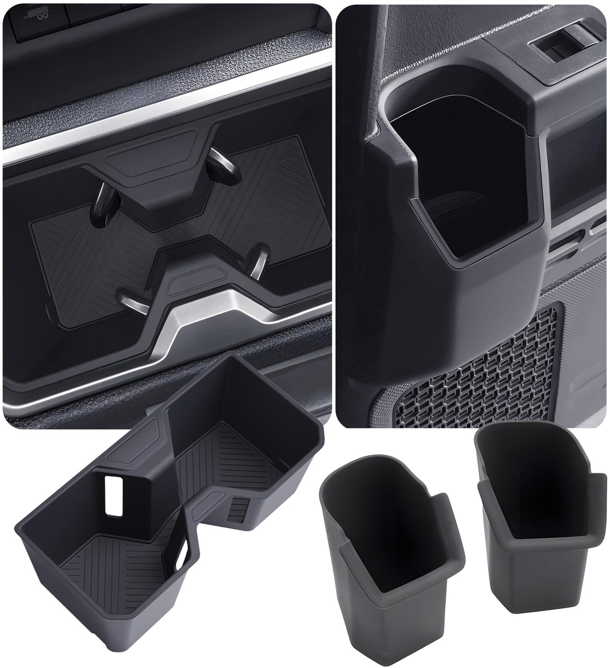 Katorn front console overview showing clean cup holder protection and neat appearance