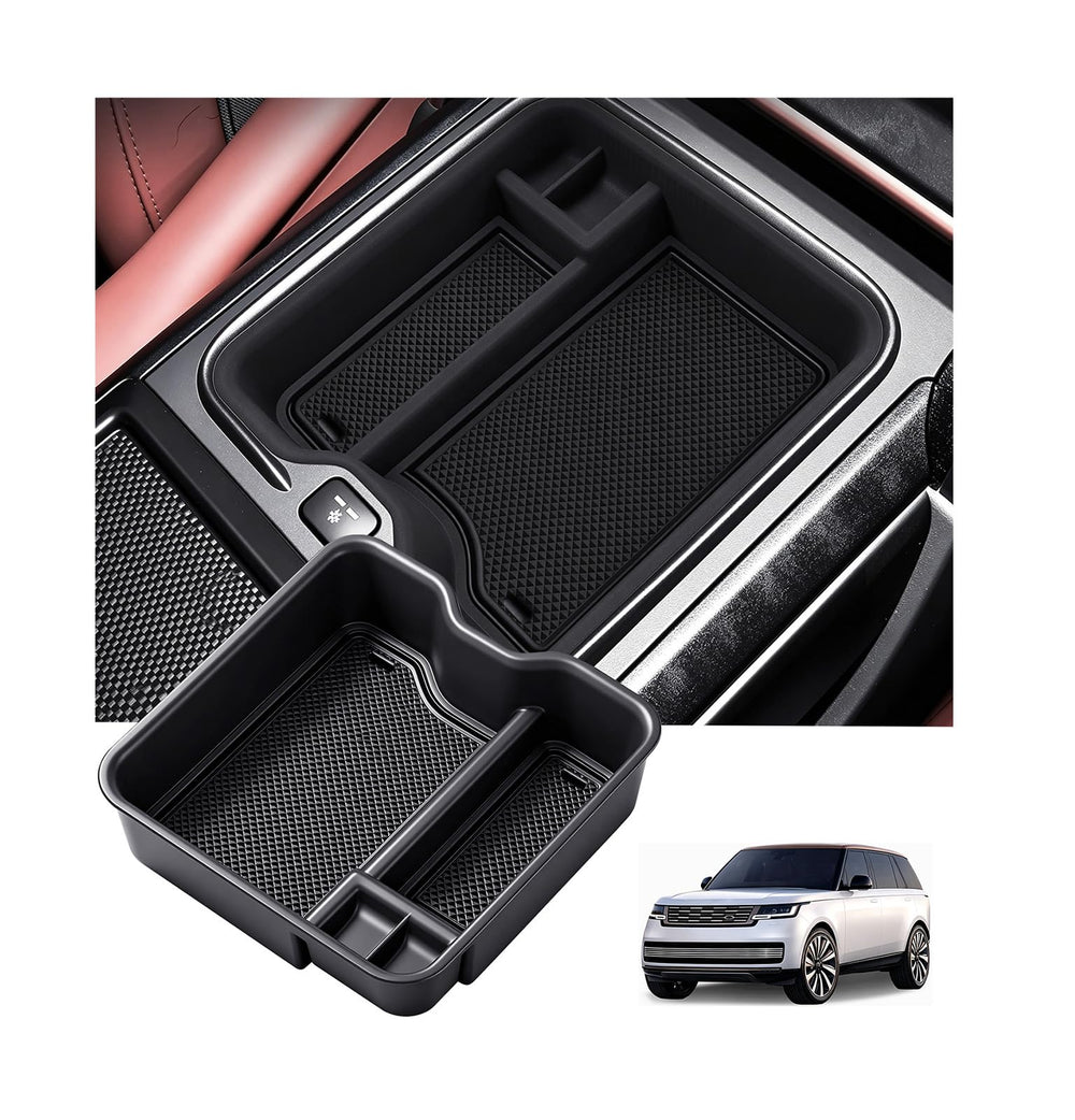 Katorn front view center console tray showing clean fit and extra compartments