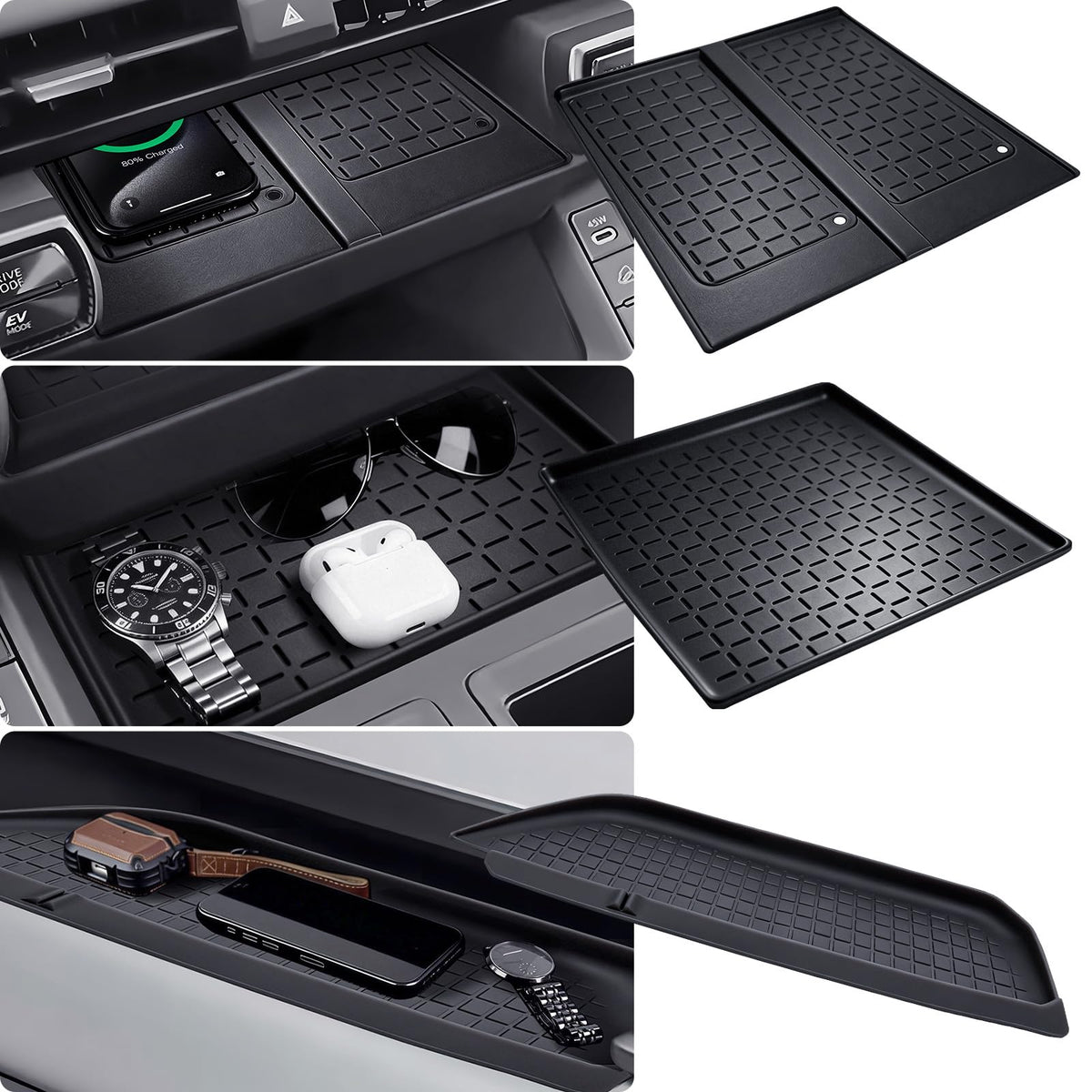 Katorn front view installed in RAV4 console showing neat protection and improved look
