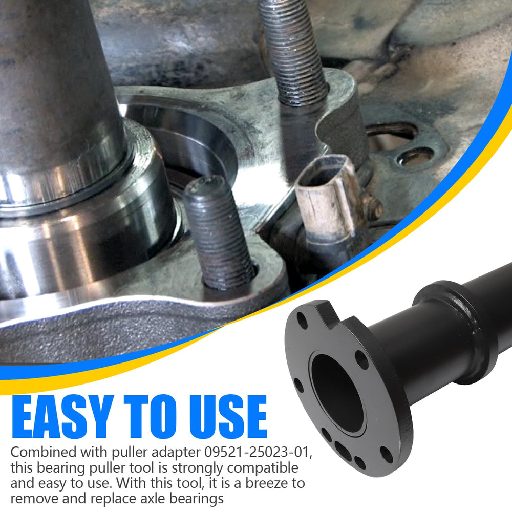 Kavius puller mounted on axle demonstrating safe removal and ABS ring protection