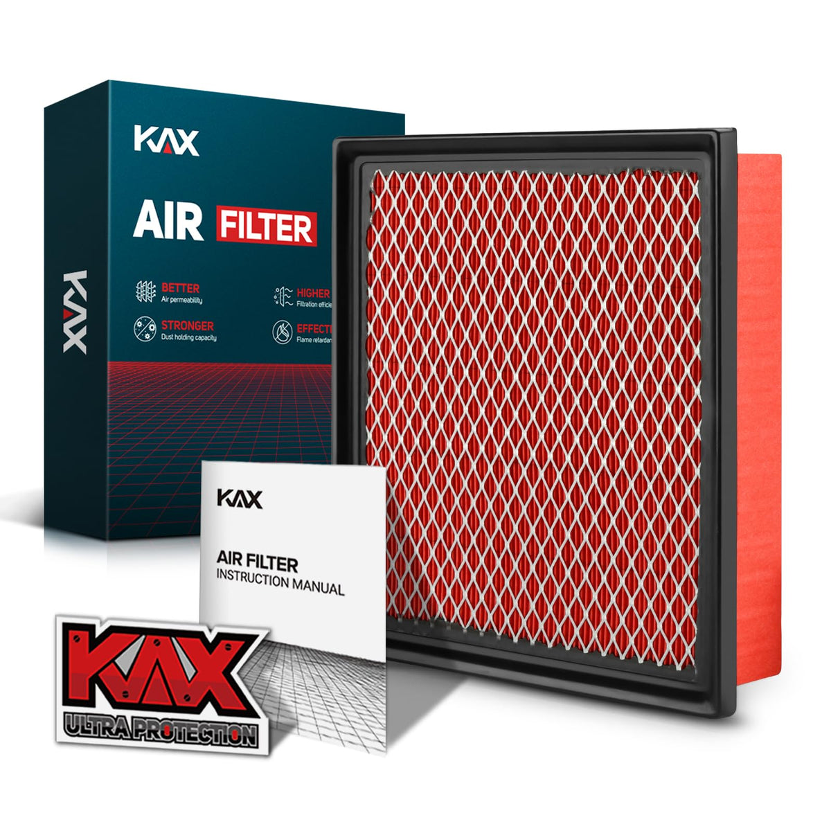 KAX CA10755 front packaging showing box and sealed filter for protection