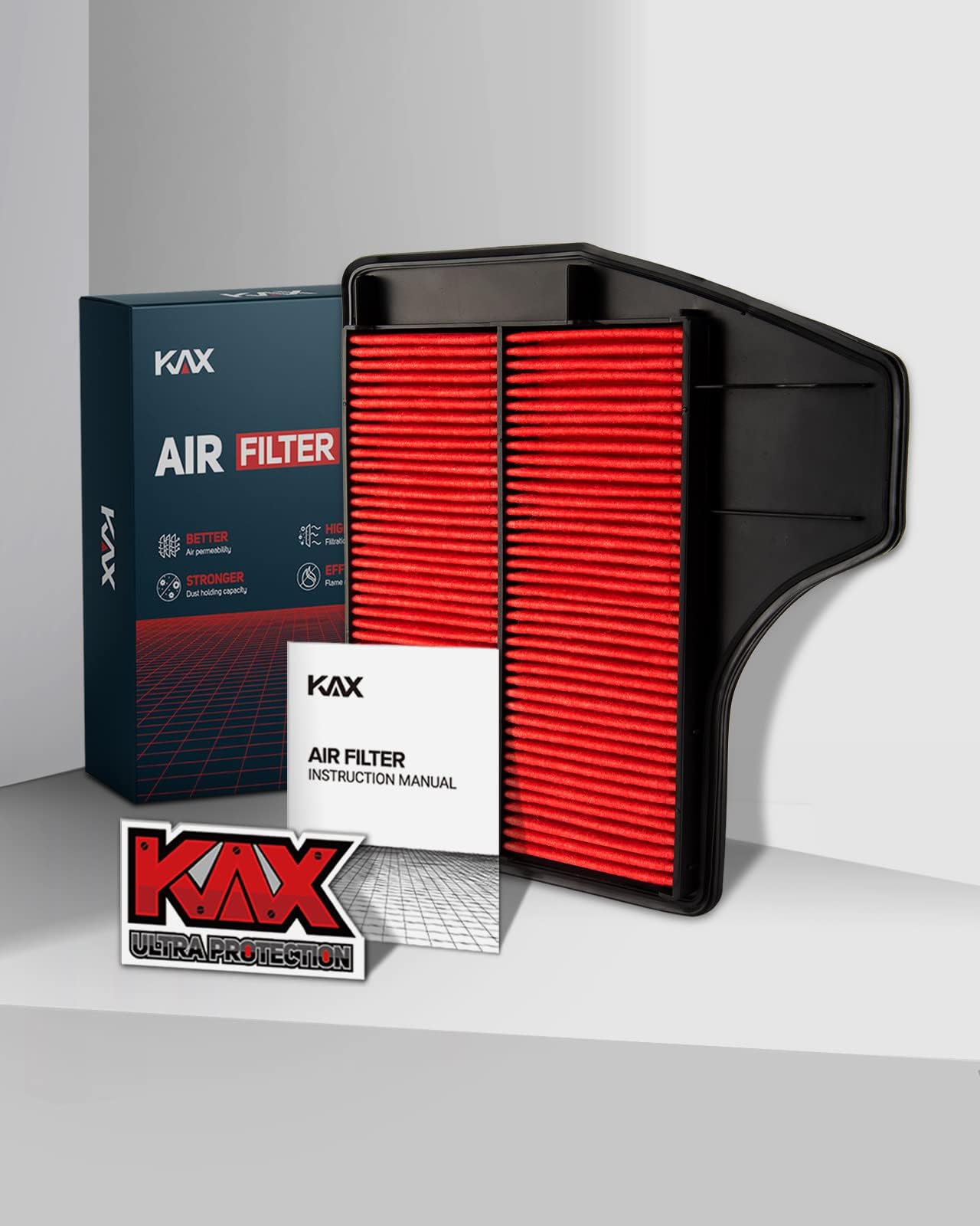 KAX comparison of old used filter vs CA11450 new filter showing improved cleanliness