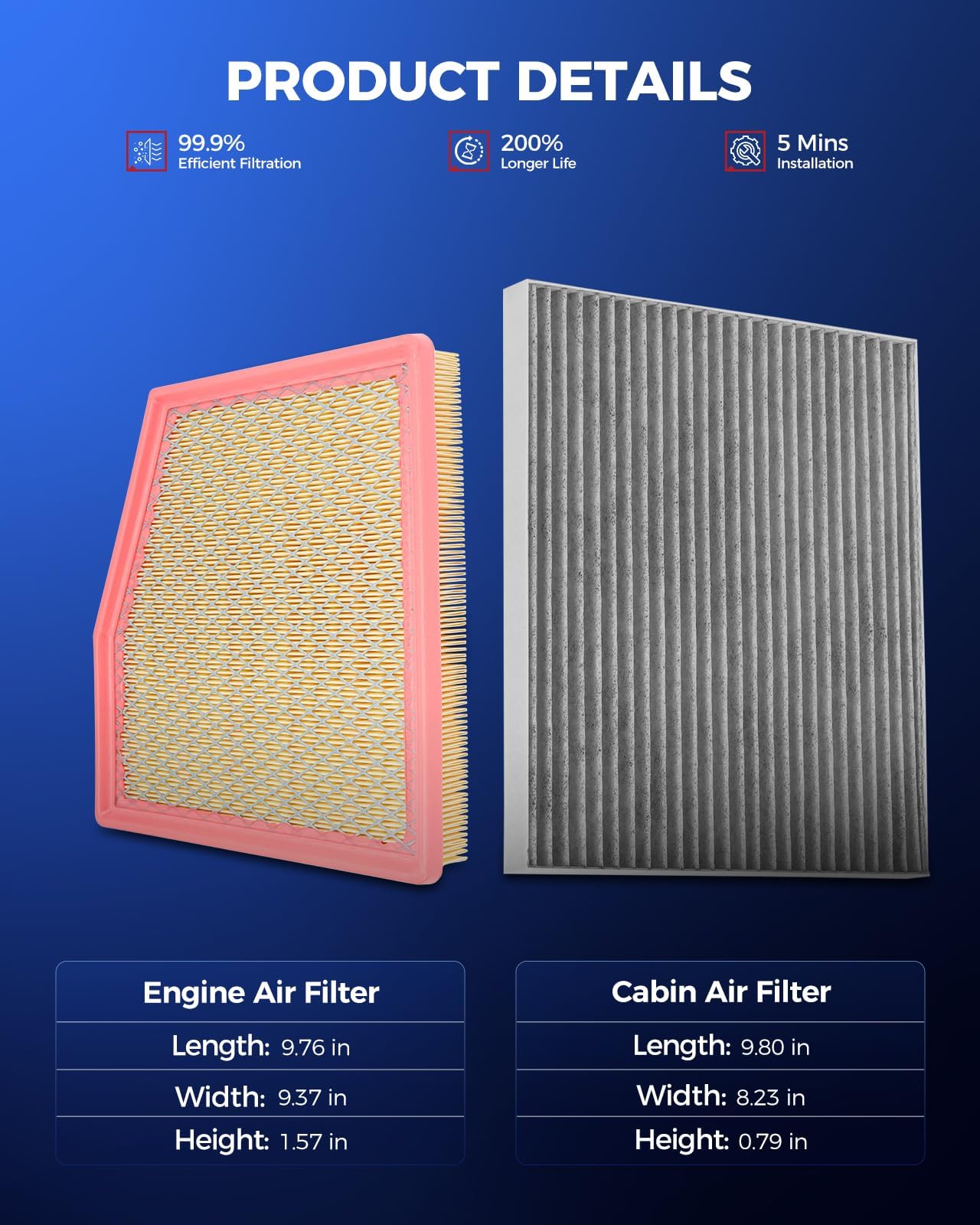 KAX cabin filter close-up showing charcoal layer for odor reduction