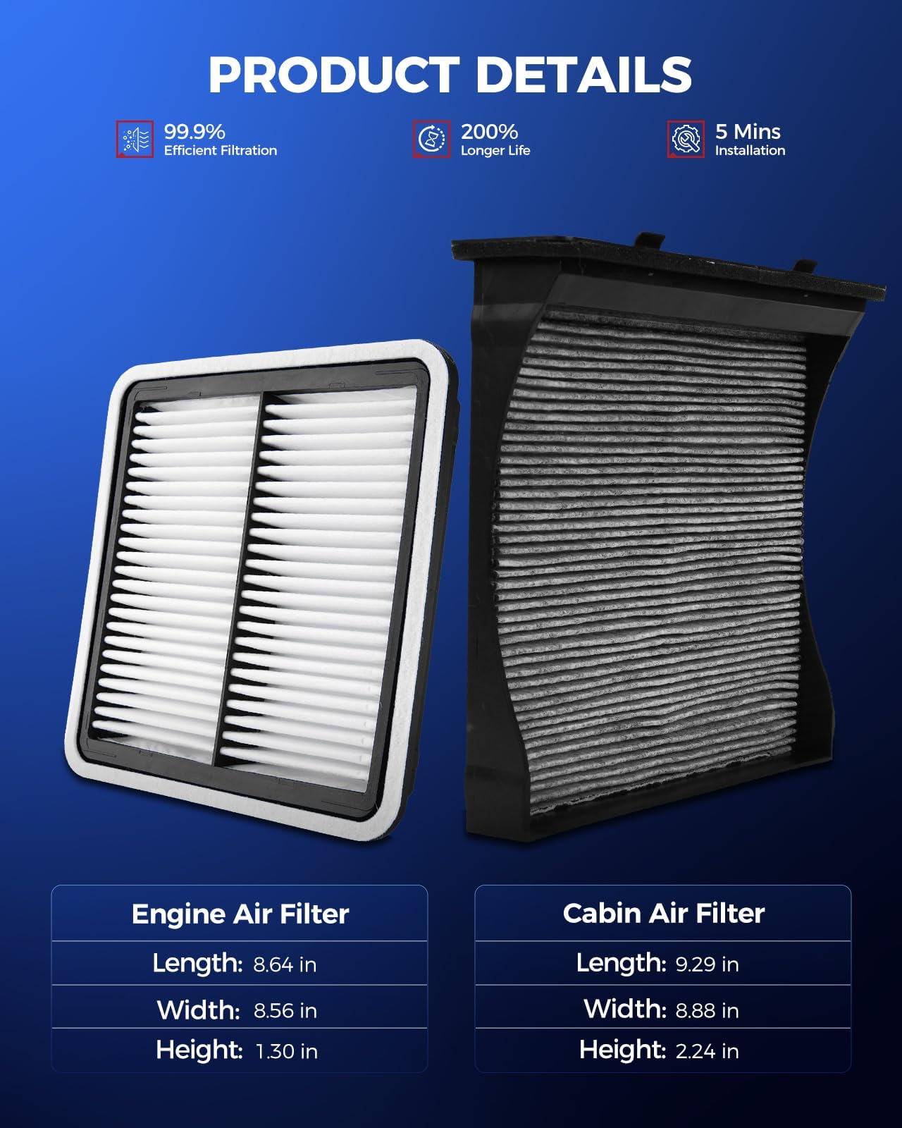 KAX cabin filter charcoal layer detail reducing odors for fresher cabin air